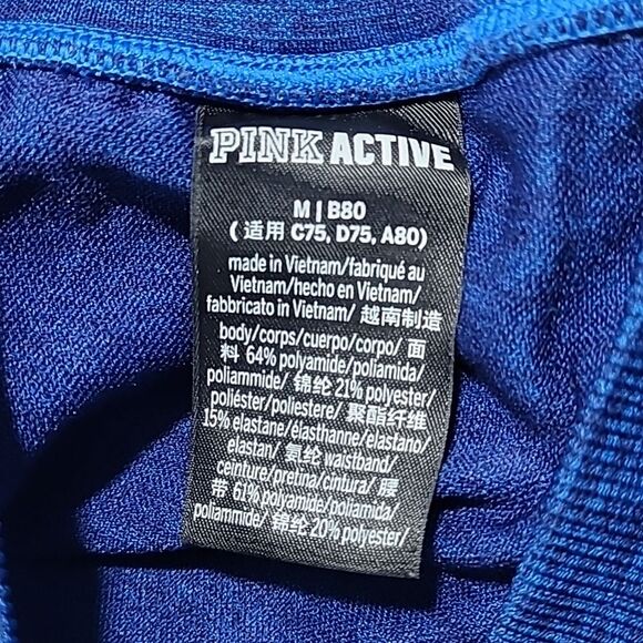 PINK Victoria's Secret Heathered Blue/Black Active/Workout Leggings. Size Medium - Picture 8 of 10